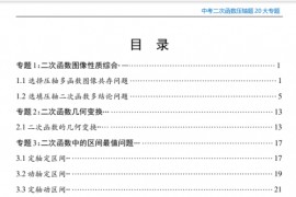 中考数学二次函数压轴题20大专题