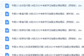 有这些提高30分，22届中考数学培优混合，专题，压轴题，几何模型